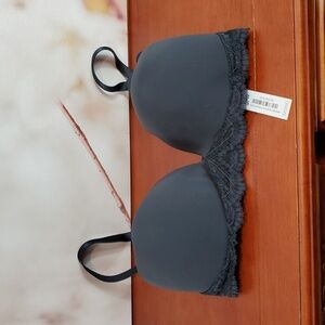 Adore Me Black Lace Trim Bra - 32 DDD